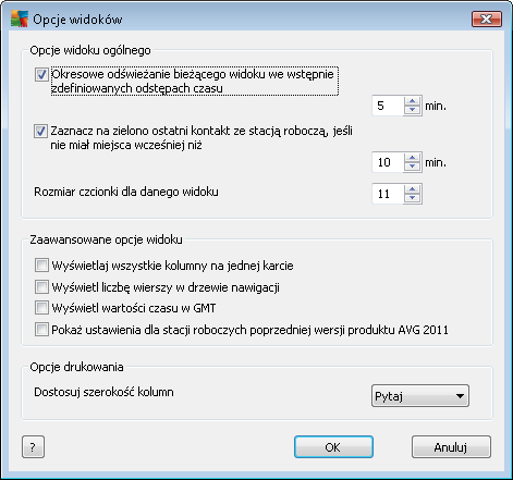 serwera AVG Admin Server, co oznacza, że będą one używane w raportach AVG Admin (dostępnych z poziomu Interfejsu WWW i podczas generowania graficznych raportów niezgodnych stacj i roboczych).