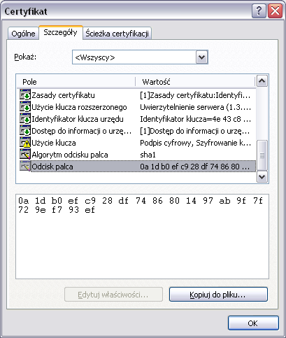 Szczegóły: Odcisk palca (Details Thumbprint).