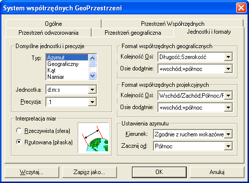 Jednostki i formaty: 1.8 Filtry przestrzenne Filtry przestrzenne pozwalają na ograniczenie dostępu do danych (klas obiektów) ze względu na lokalizację przestrzenną.