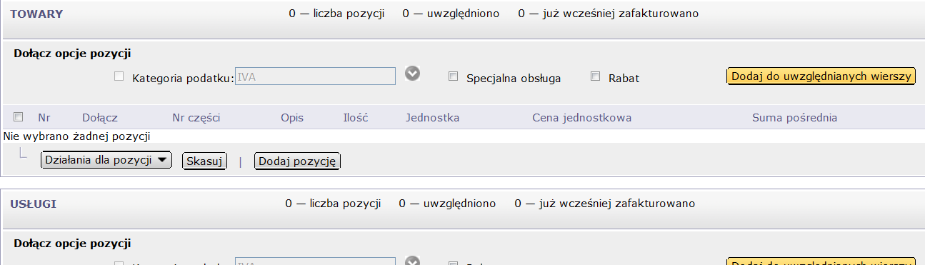 WAŻNE : Faktura musi dokładnie odzwierciedlać zlecenie (numer linii zakupowej, numer części, ilość, jednostka miary).