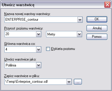 Na liście Główna warstwica co wybierz wartość 4. Po wybraniu tej opcji co czwarta warstwica będzie zaznaczona pogrubioną linią. Zaznacz pole Etykietowanie poziomu.