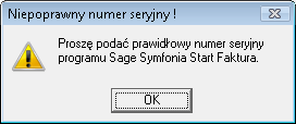 Instalacja programu Sage Symfonia Start Faktura 5 Rys. 9 Okno instalatora strona Rejestracja programu.