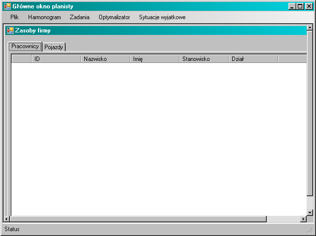 10.2.2Serwer bazodanowy System operacyjny Microsoft Windows Server 2008 DBMS Microsoft SQL Server 2008 Standard Edition 11 Prototyp interfejsu 11.