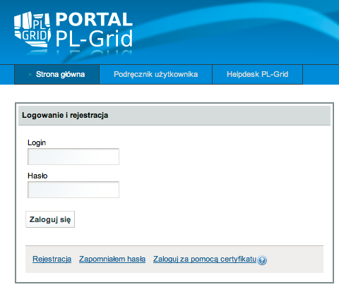 Rejestracja w PLGrid 9 Portal PLGrid https://portal.plgrid.