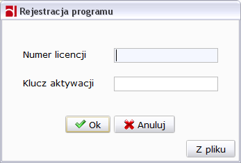 3.12. Rejestracja programu Rysunek 42: Rejestracja programu W przypadku uŝytkowania wersji demonstracyjnej programu, po zakupie wersji pełnej, funkcja Rejestracja programu umoŝliwia wprowadzenie