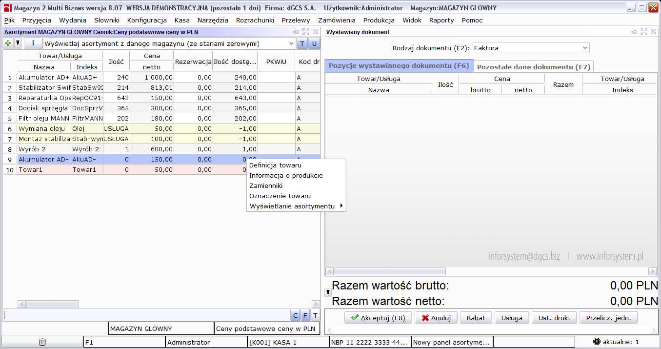 Rysunek 134: Wybór zamiennika I wybieramy zamiennik z listy Rysunek 135: Wybór zamiennika z listy 6.