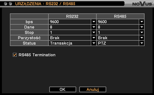 NDR-EB2104 / NDR-EB2208 / NDR-EB2416 Instrukcja obsługi wer. 1.0 MENU REJESTRATORA 3.2.5.