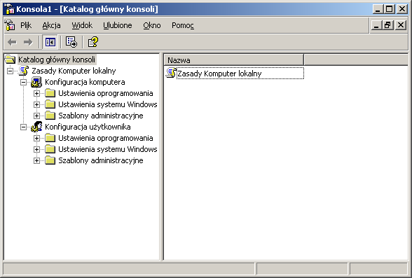 GPO - Zasady lokalne W konfiguracji domyślnej