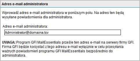 Opcja Wiadomości e-mail można również filtrować za pomocą GFI MailEssentials Online.