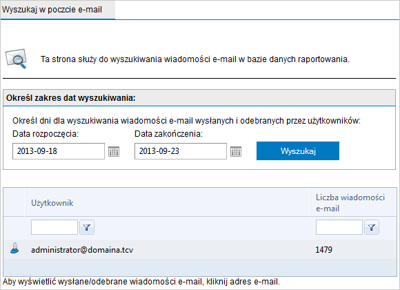 Screenshot 32: Wyszukiwanie w bazie danych raportowania 2.