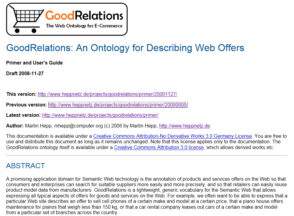 Semantic Web for general e-commerce Hepp