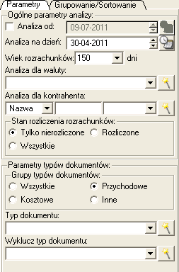 PRZYKŁAD 3 Jak sprawdzić jaka jest łączna kwota niezapłaconych przez poszczególnych odbiorców należności z ostatnich 5 miesięcy na dzień 30-04-2011?