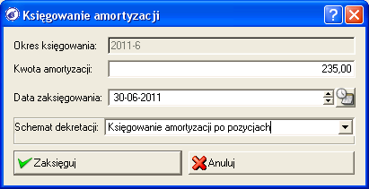 Ad a) w polu Symbol konta księgowego odpisu umorzeniowego wpisać symbol konta księgowego 070-013-02 kliknąć na kwadracik Dodatkowe konto księgowe w polu Konto kosztu amortyzacji grupy 4 wpisujemy