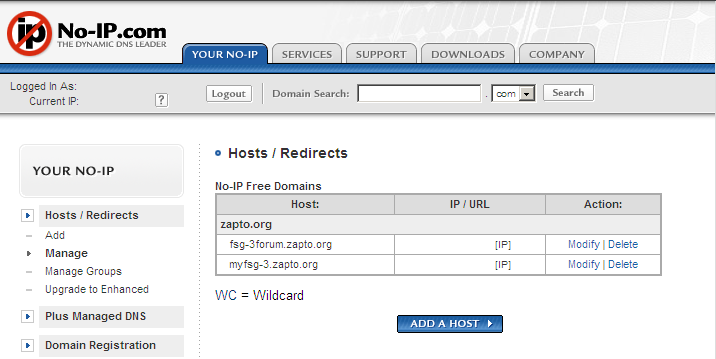 Freecom FSG Storage Gateway Wskazówka: Jeśli na dysku FSG ma być utworzona strona domowa, potrzebne są dwa hosty: jeden, aby można było mieć dostęp do konfiguracji dysku FSG i drugi, aby wywołać