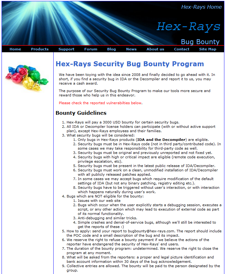 Bug bounty program