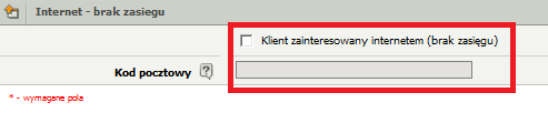 (6a) Kod pocztowy - dodatkowo (opcjonalnie) wpisujemy kod pocztowy miejsca ewentualnego użytkowania Internetu, ułatwi nam to weryfikację Klientów w przyszłości.