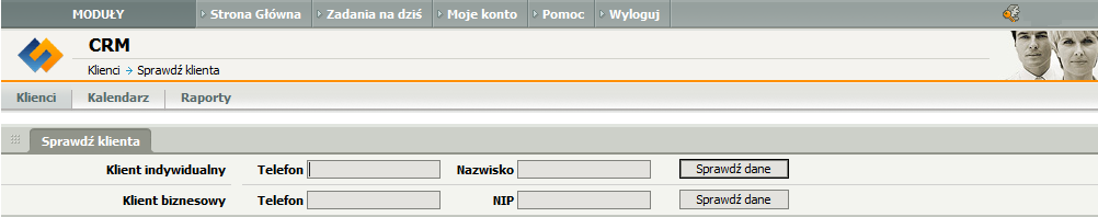 Funkcja: Szukaj umożliwia odnalezienie danych Klienta pozyskanych w jednym APSie.