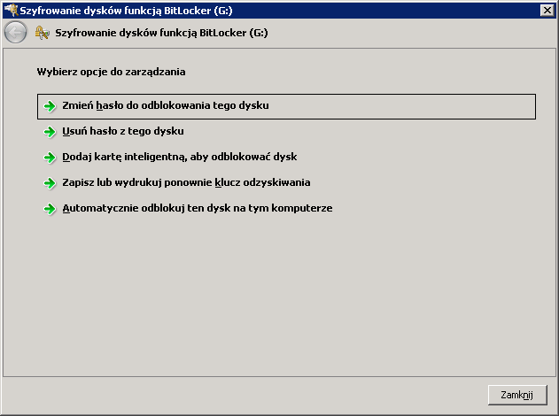 BitLocker zarządzanie