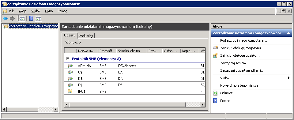 Utwardzanie usługi Udostępniania plików (1) Rozważenie instalacji Windows 2008 R2 Server Core Usunięcie udziałów administracyjnych