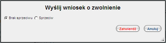 Rysunek 39. Wysyłanie wniosku o zwolnienie do tranzytu 9.2.