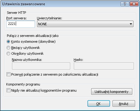 kodowania base64 i podstawowej metody uwierzytelniania za pomocą nazwy użytkownika i hasła. Opcja NTLM umożliwia uwierzytelnianie przy użyciu bezpiecznego kodowania.