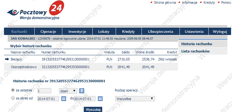 Rys. 45. Widok wejścia do portalu demo-pocztowy.