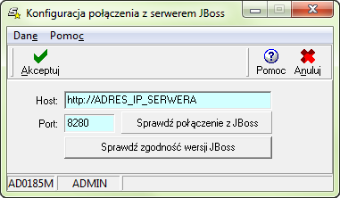 Sprawdzenie poprawności działania aplikacji Podczas logowania do aplikacji Świadczenia weryfikowane jest połączenie z serwerem aplikacyjnym JBoss.