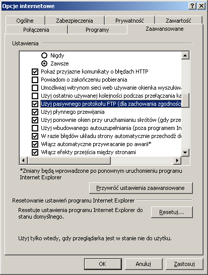 Wykład XV Elementy administrowania wybranymi usługami sieciowymi 6. Ustawienia trybów PORT i PASV: - w plikach konfiguracyjnych niektórych serwerów, np.