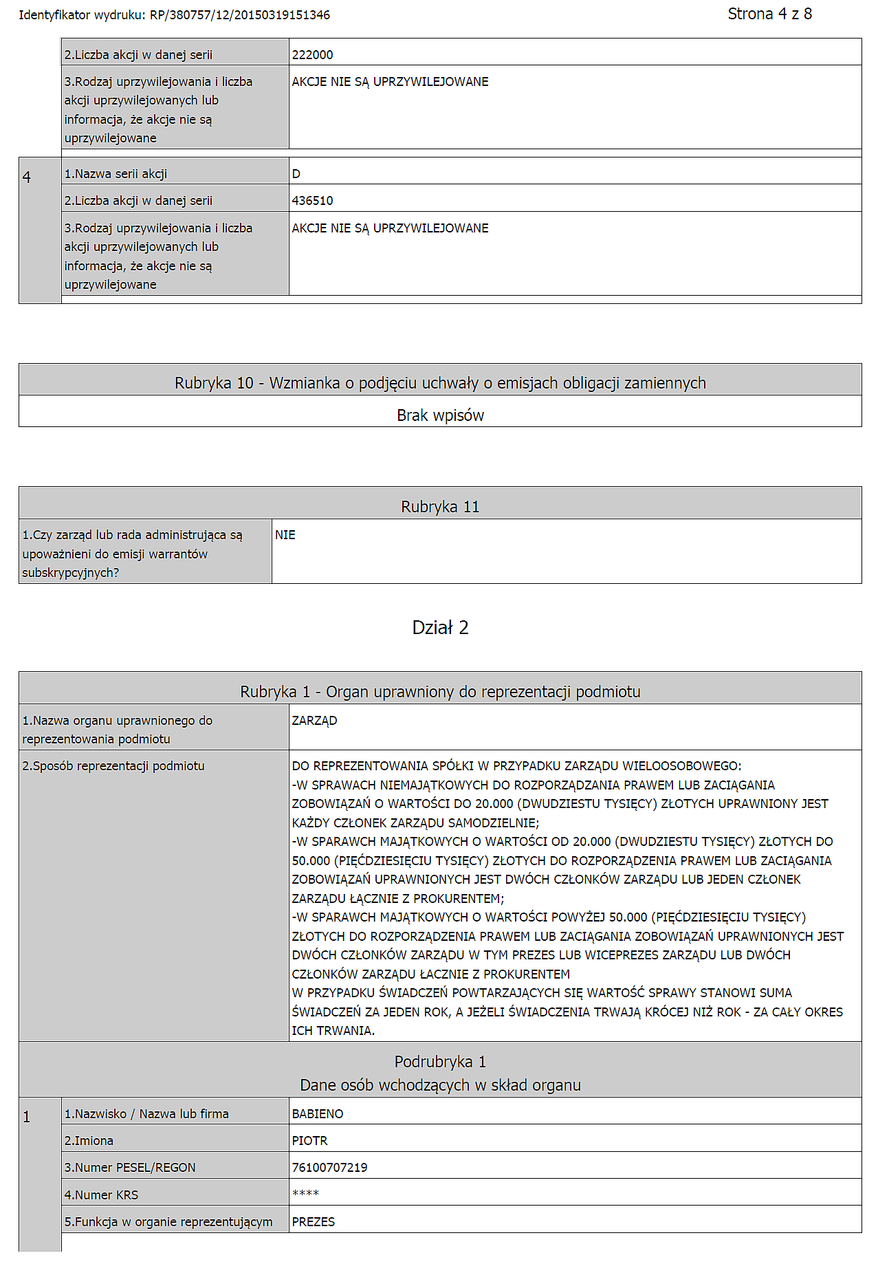 Dokument informacyjny