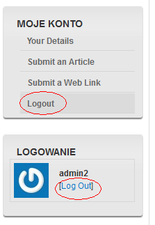 c. Logout PLATFORMA INTERNETOWA ABSOLWENT W celu wylogowania się z serwisu należy z Menu użytkownika wybrać przycisk LOGOUT Rys. 31.