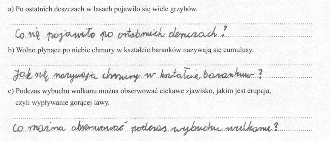 czasownika dokonanego zaobserwować na postać niedokonaną obserwować w pytaniu trzecim.