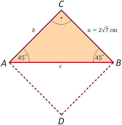 Zatem: = lub = 4 5 cm = 3 / 8 5 cm = 3 / 3 8 15 cm = 3 /: 3 cm = Skoro =, więc = cm = cm b) Odcinek AB (o długości ) jest wysokością trójkąta równobocznego ADC (o boku długości ).