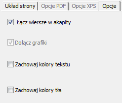 Readiris TM 14 - Podręcznik użytkownika OPCJE OGÓLNE Opcje ogólne dostępne są dla każdego formatu wyjściowego, na którym Readiris przeprowadza rozpoznawanie tekstu.