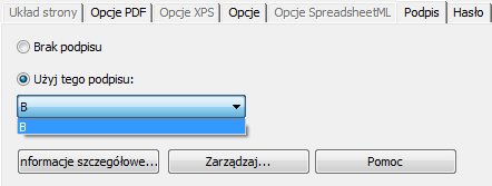 Readiris TM 14 - Podręcznik użytkownika Kliknij zakładkę Podpis, aby uzyskać dostęp do opcji składania podpisów. Wybierz Użyj tego podpisu, a następnie wyszukaj swój podpis.