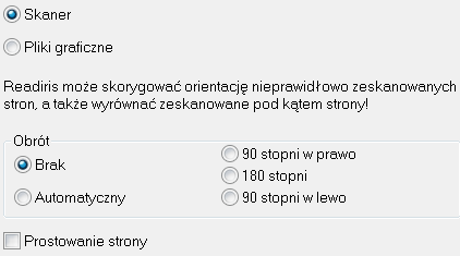 Readiris TM 14 - Podręcznik użytkownika Kroki kreatora Krok 1: Wybierz źródło obrazu Możesz użyć skanera do zeskanowania dokumentów lub otworzyć istniejące pliki obrazu, które znajdują się na