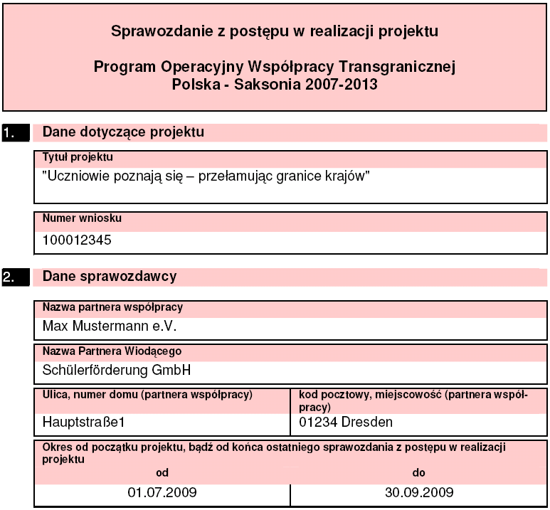 3. Sprawozdanie z postępu w realizacji