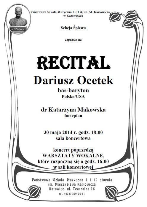 RECITAL WOKALNY 30 maja 2014 r.