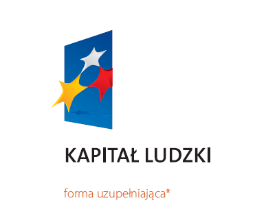 Forma uzupełniająca znaku Programu Operacyjnego Kapitał Ludzki jest zbudowana