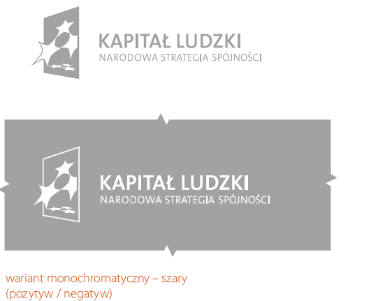 Logotyp PO KL warianty jednokolorowe Warianty jednokolorowe moŝna stosować we wszystkich obszarach komunikacji, ale w szczególności powinny być stosowane wtedy, gdy wykorzystanie wersji