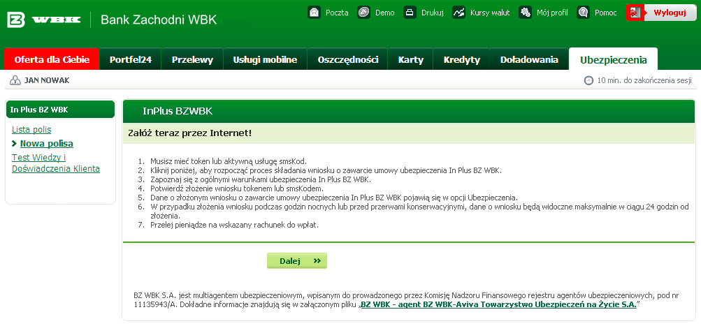 szczegóły związane z rachunkiem do wypłat: numer rachunku, posiadacz rachunku oraz adres posiadacza rachunku, dane uposażonych: imię i nazwisko/ nazwa, rodzaj uposażonego, PESEL / REGON, data