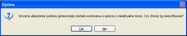 Uwaga: Odczytywane z bazy danych ceny są również automatycznie korygowane o współczynniki zależne od mocy cieplnej.