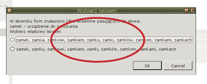 Słownik form i słownik znaczeń Poza podstawowymi informacjami semantycznymi, które dostępne są dla użytkownika w oknie Słownika znaczeń, może on dowiedzieć się o relacjach semantycznych, w których