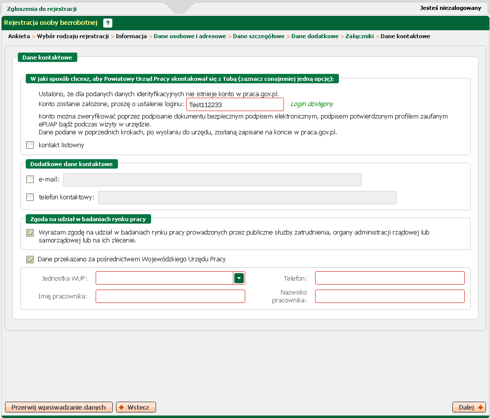 Rejestracja beneficjentów 3.1.