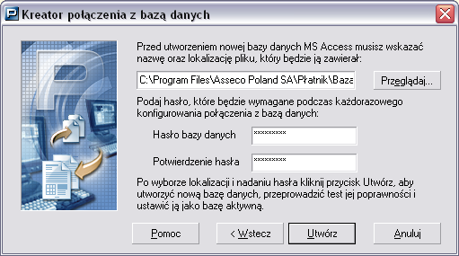 Rysunek 58. Okno parametry archiwum 5.1.1.2 Konfiguracja archiwum dla bazy MS Access Uruchamiany jest ten sam Kreator konfiguracji archiwum, jednak z mniejszf liczbf kroków.