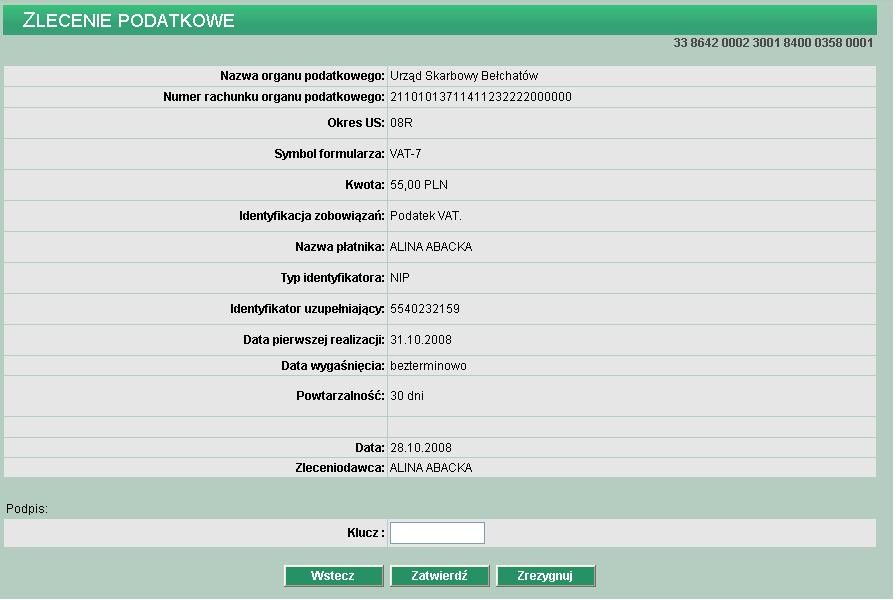 8.5 Lista zleceń stałych Zlecenia, jakie zostały zdefiniowane można przeglądać wraz z ich statusem realizacji.