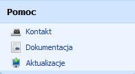 Pomoc W menu Pomoc dostępne są opcje Kontakt, Dokumentacja oraz Aktualizacje. Pierwsza z nich to informacje o formie kontaktu z firmą ProgMan S.A.. Drugi zaś to usystematyzowany opis działania programu.