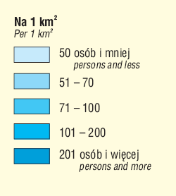 Średnia gęstość zaludnienia na 185 km² powierzchni gminy wynosi 66 os/km² i jest zbliŝona do średniej gęstości zaludnienia dla powiatu mogileńskiego (69,8 os/km ²) jednak niŝsza od średniej dla