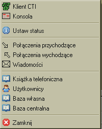 W programie Klient CTI dostępne są skróty klawiszowe umożliwiające szybki dostęp do zakładek programu.