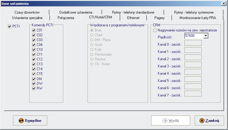 4. Dodatek 1 Współpraca centrali z programem PLATAN Serwer CTI Aby centrala MICRA/SIGMA/OPTIMA współpracowała z systemem PLATAN CTI należy uaktywnić tę funkcjonalność w programie