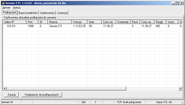 2.2. Pierwsze uruchomienie i podstawowa konfiguracja Po standardowej instalacji Serwer CTI uruchamia razem z systemem Windows.